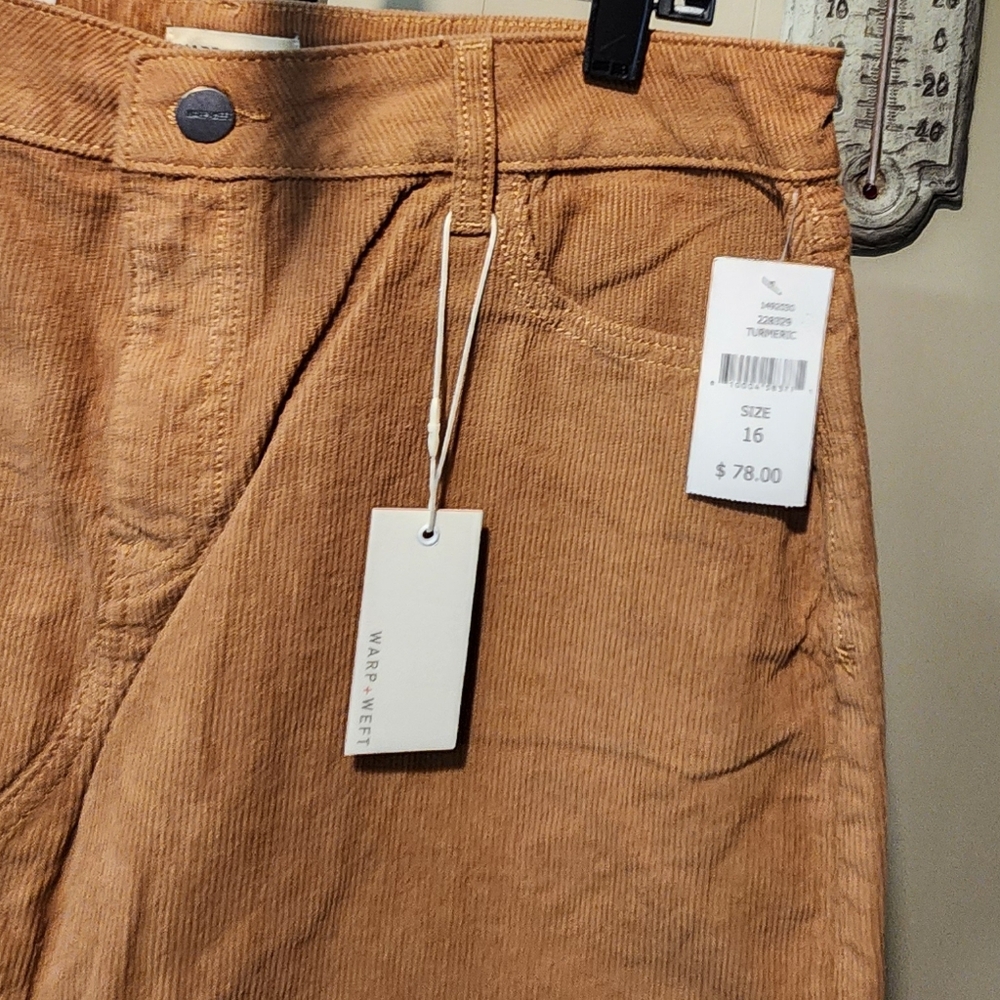 WARP + WEFT Tan Velana Midi Corduroy Skirt - Picture 3 of 13